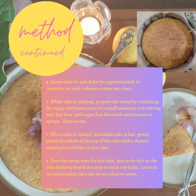 Lemon cake recipe method.
